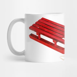 Red wooden sledge Mug